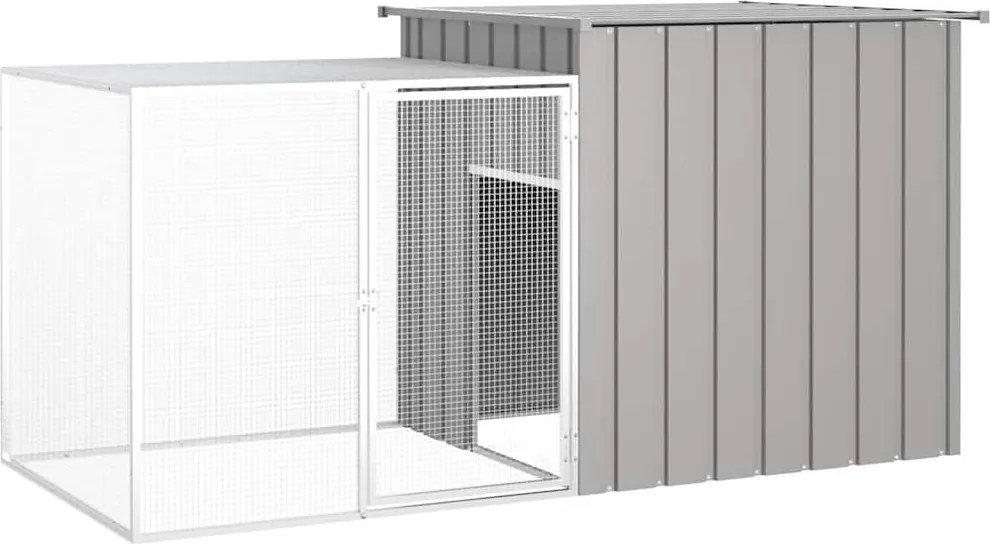 vidaXL Gaiola p/ coelhos 200x91x100 cm aço galvanizado cinzento