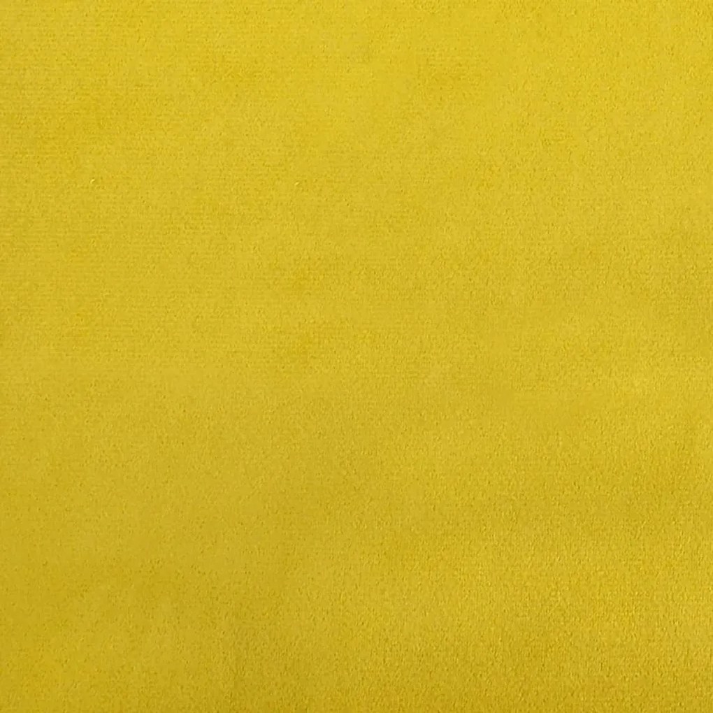 Sofá 3 lugares c/ almofadas decorativas 210 cm veludo amarelo