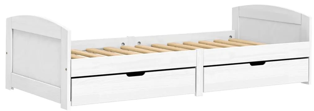 Sofá-cama com 2 gavetas 90x200 cm madeira de pinho maciça IRUN