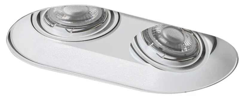 Foco embutido redondo branco GU10 50mm 2-luzes - Hubs