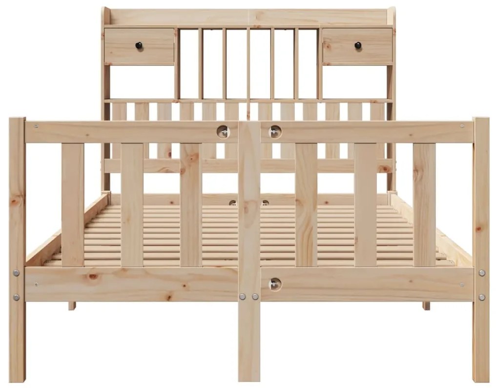 Cama com estante sem colchão 135x190 cm pinho maciço