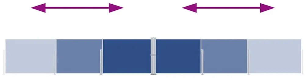 Toldo lateral retrátil para pátio 170x1200 cm azul