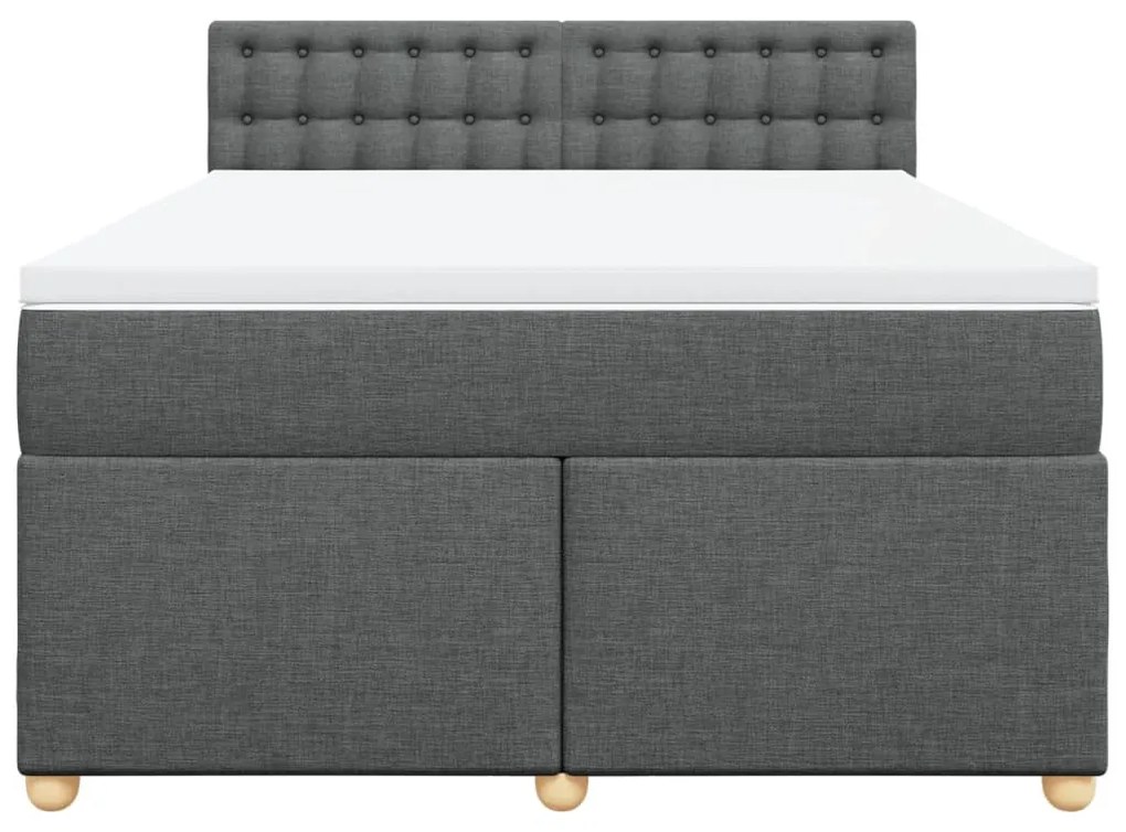 Cama com molas/colchão 140x200 cm tecido cinzento-escuro