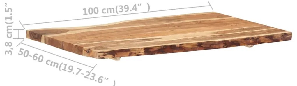Tampo de mesa 100x(50-60)x3,8 cm madeira de acácia maciça