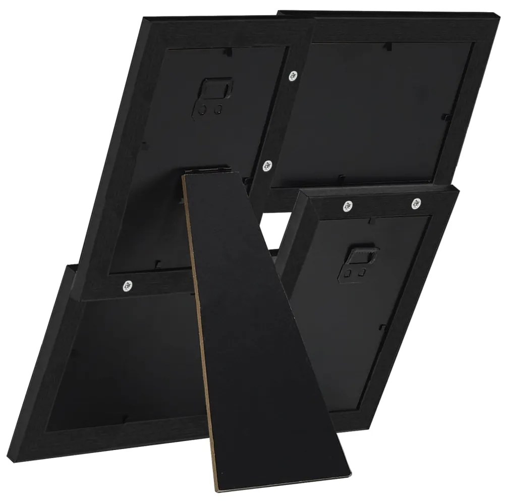 Moldura para 4x(10x15 cm) fotografias MDF preto