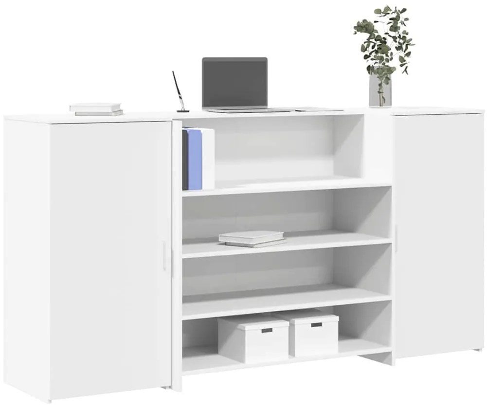 vidaXL Balcão recepção 200x50x103,5 cm madeira branco