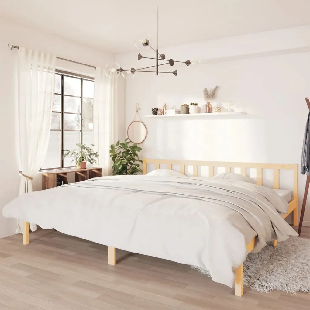 Estrutura de cama 200x200 cm pinho maciço