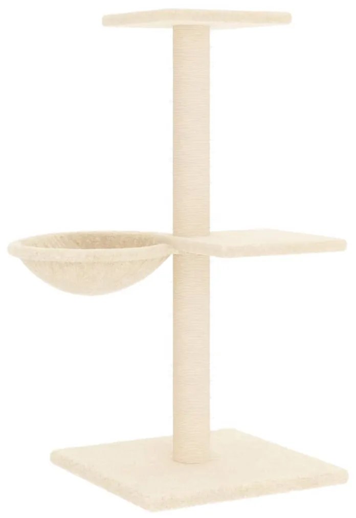 Árvore para gatos c/ postes arranhadores sisal 72 cm cor creme