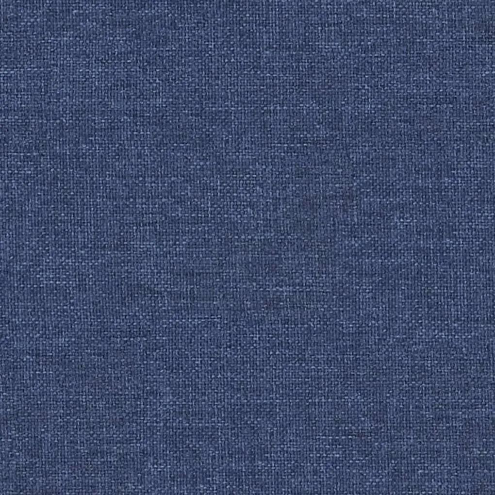 Apoio de pés 60x60x36 cm tecido/couro artificial azul