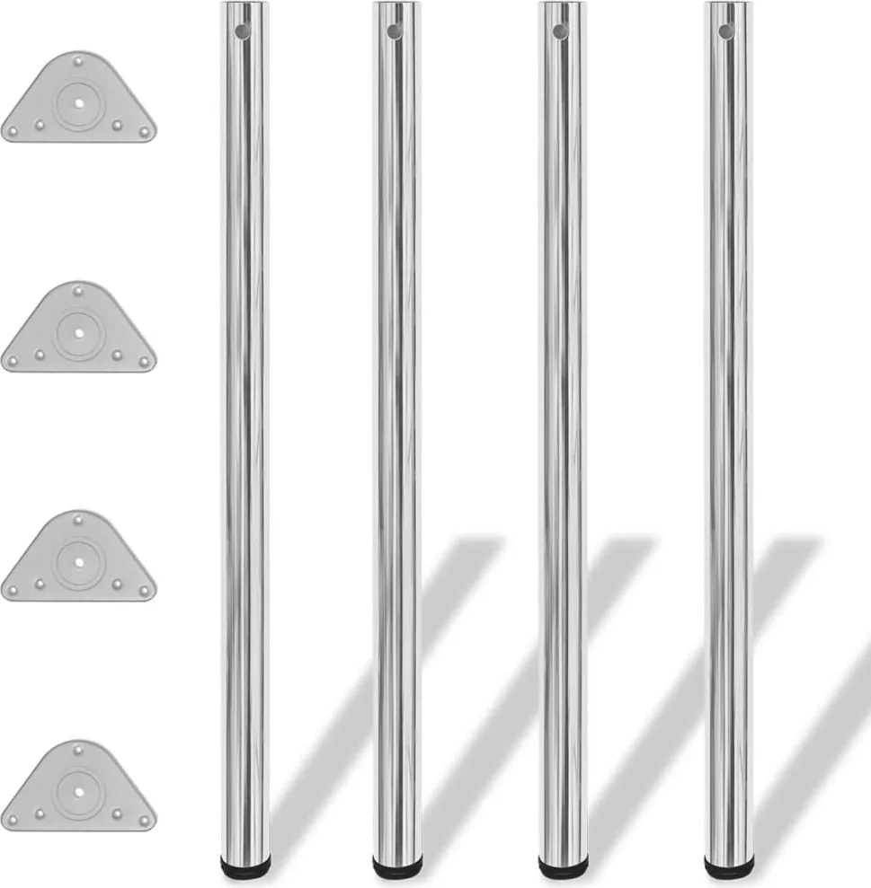 Pernas de mesa ajustáveis ​​em altura, 4pcs, cromado, 1100 mm