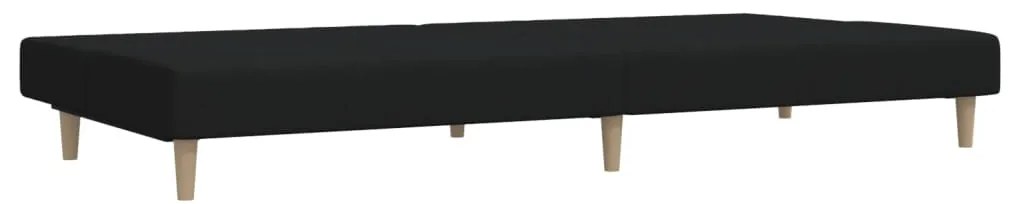 Sofá-cama de 2 lugares tecido preto