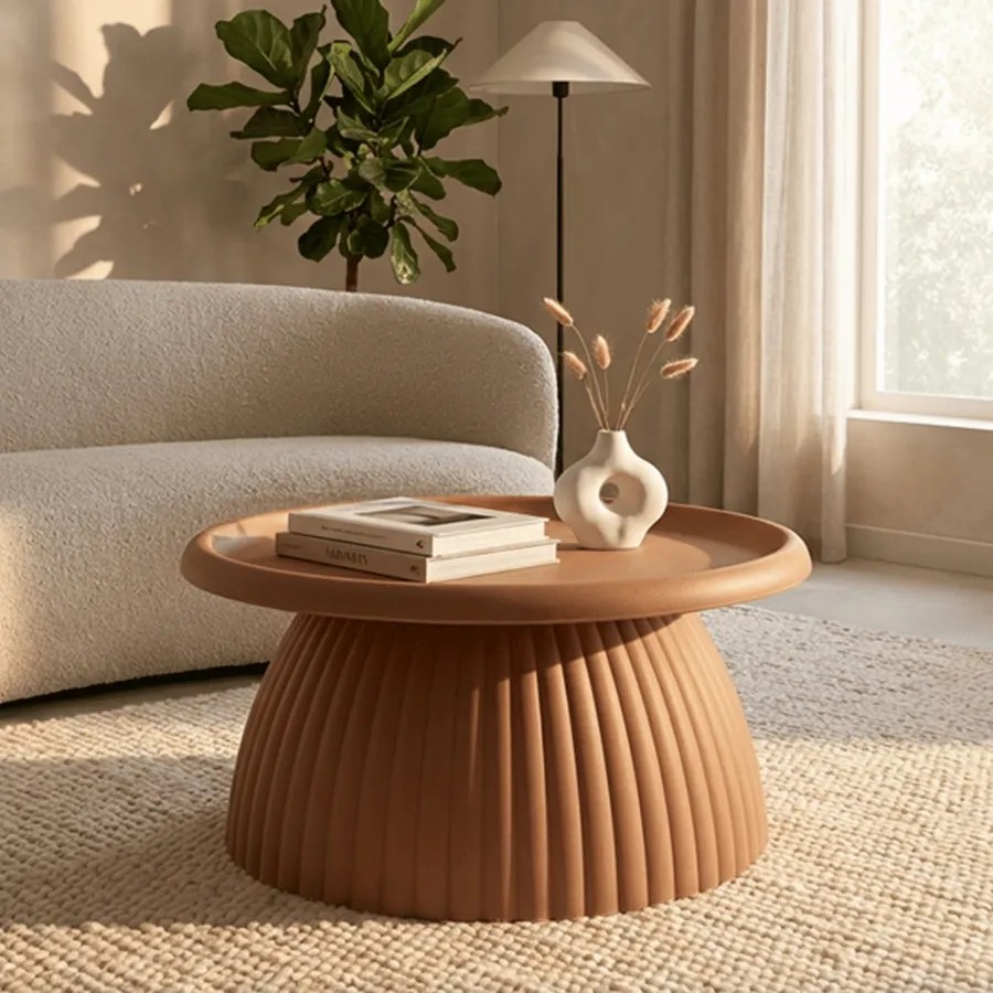 MESA DE CENTRO GEAX Ø 70X35 CM VERMELHA