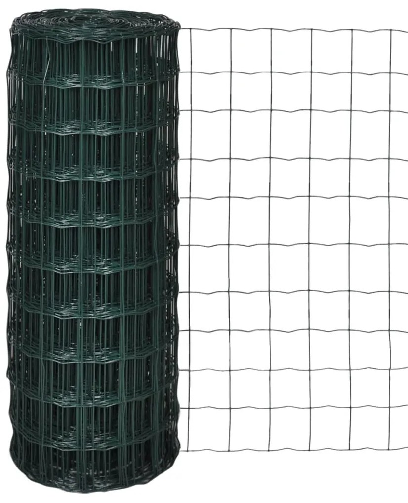 vidaXL Cerca 25 x 1,0 m aço verde