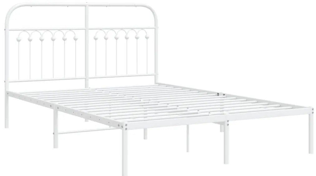 Estrutura de cama com cabeceira 135x190 cm metal branco