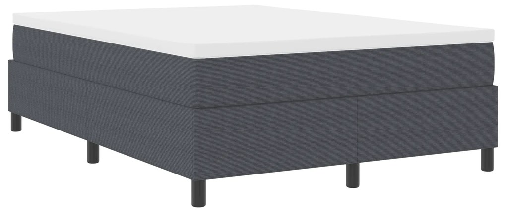 Cama Box vidaXL Cinza Escuro 140x200 cm Tecido de Corduroy