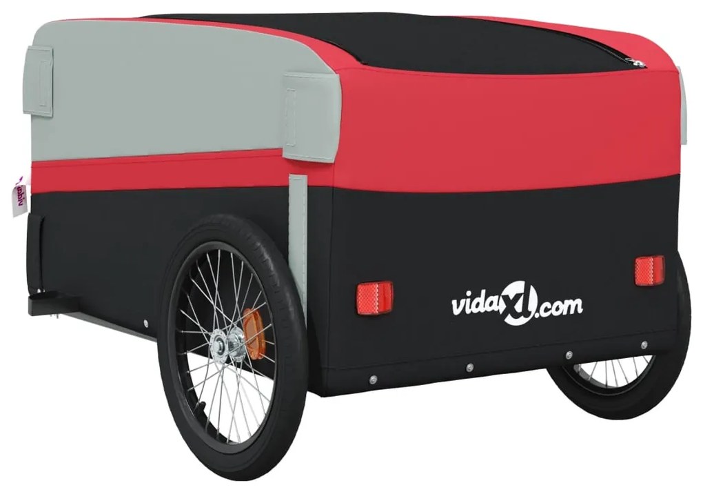 Reboque para bicicleta 45 kg ferro preto e vermelho