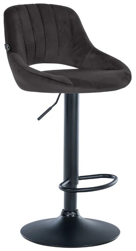 Banco alto Milet em veludo com estrutura preta 85-106 x 47 x 48 cm Preto