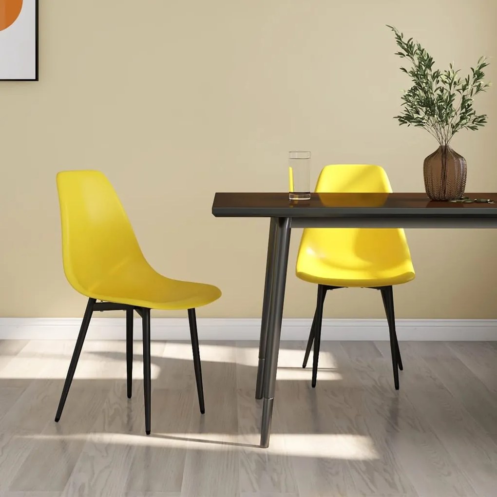 vidaXL Cadeiras de jantar 2 pcs PP amarelo