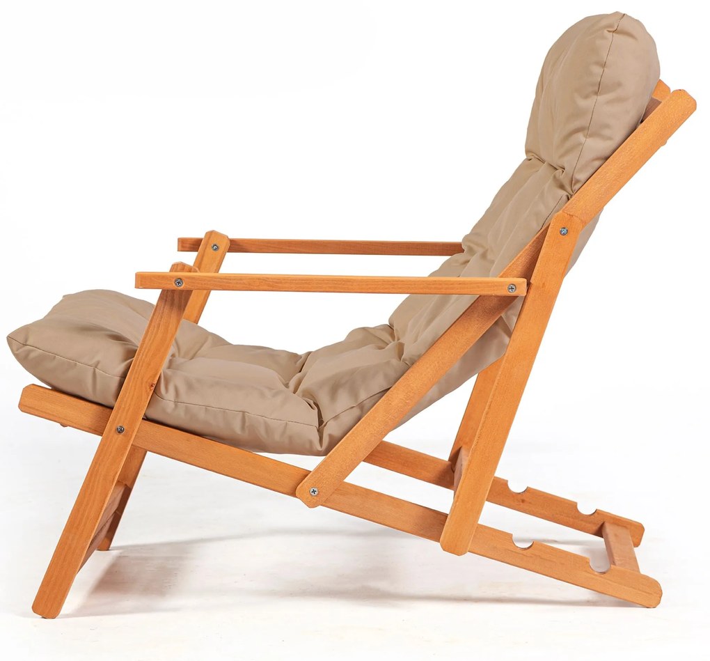 Conjunto de Mesa e Cadeiras de Jardim My007 – Castanho Natural – Mesa