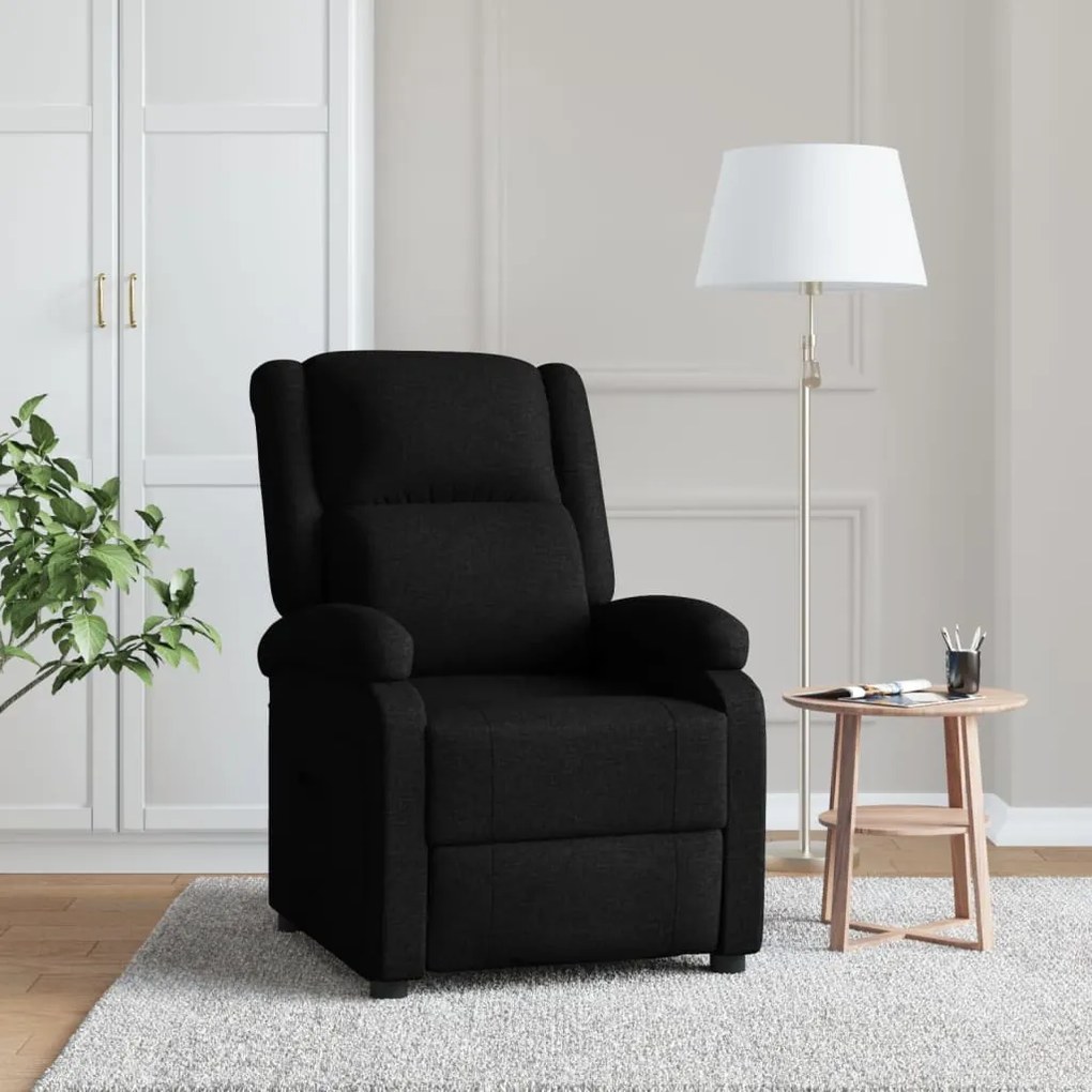 342421 vidaXL Poltrona reclinável tecido preto