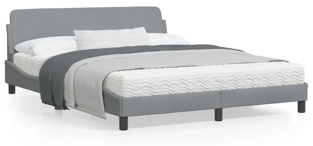 vidaXL Estrutura de cama sem colchão 160x200 cm tecido cinzento-claro