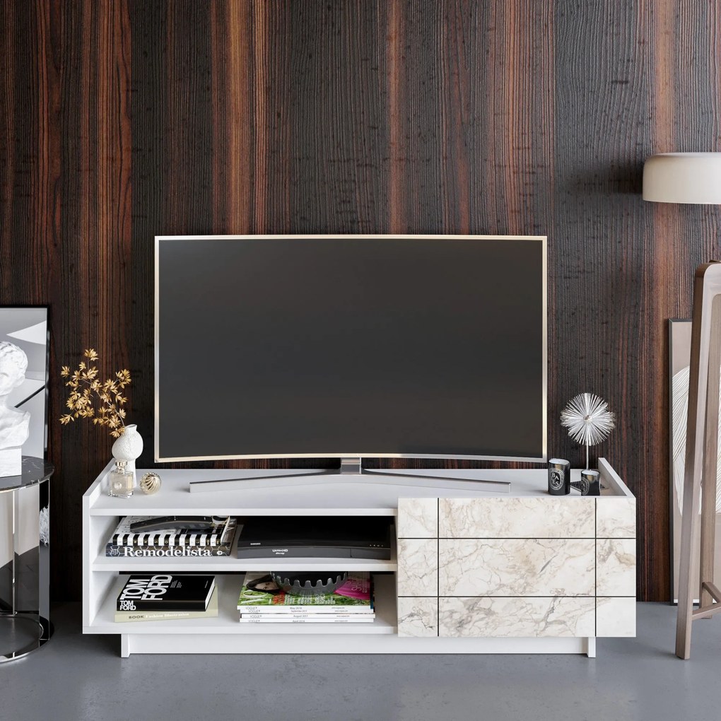 Móvel TV Valantina – Branco – 140 cm x 41,4 cm x 37,1 cm