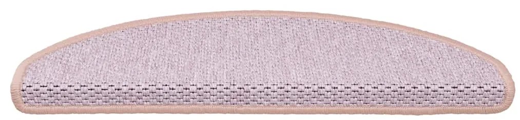 Tapetes escada adesivos aspeto sisal 30pcs 65x21x4cm cor rosa