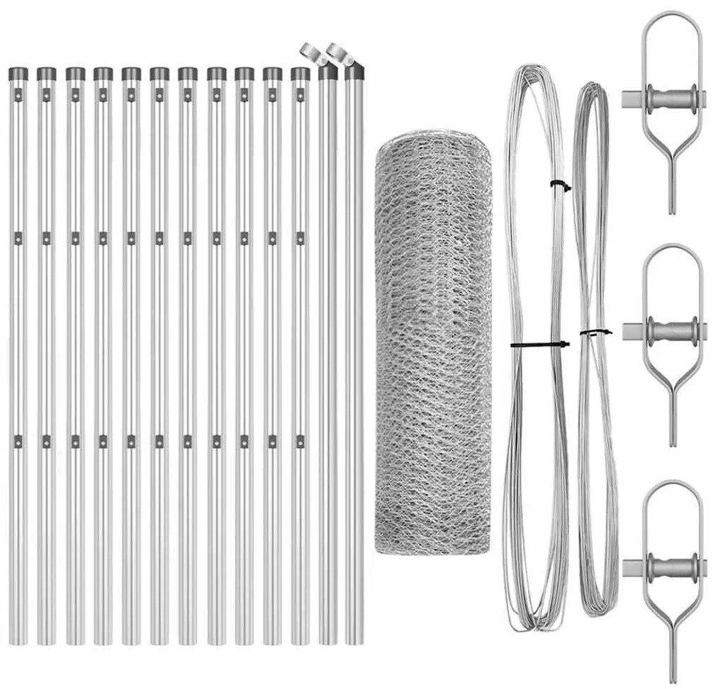 Cerca Hexagonal vidaXL 0.8x25 m Aço Galvanizado