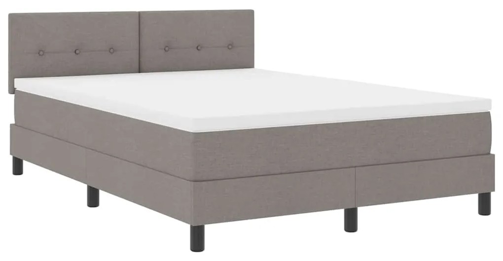 Cama Box Spring com Colchão Taupe 140x200 cm Tecido