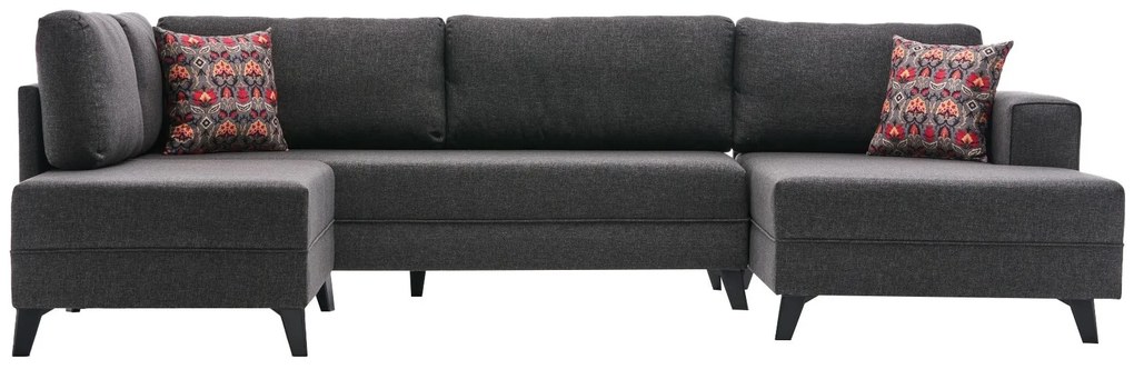 Sofá-Cama de Canto Efsun – Antracite – 300 x 78 x 202 cm