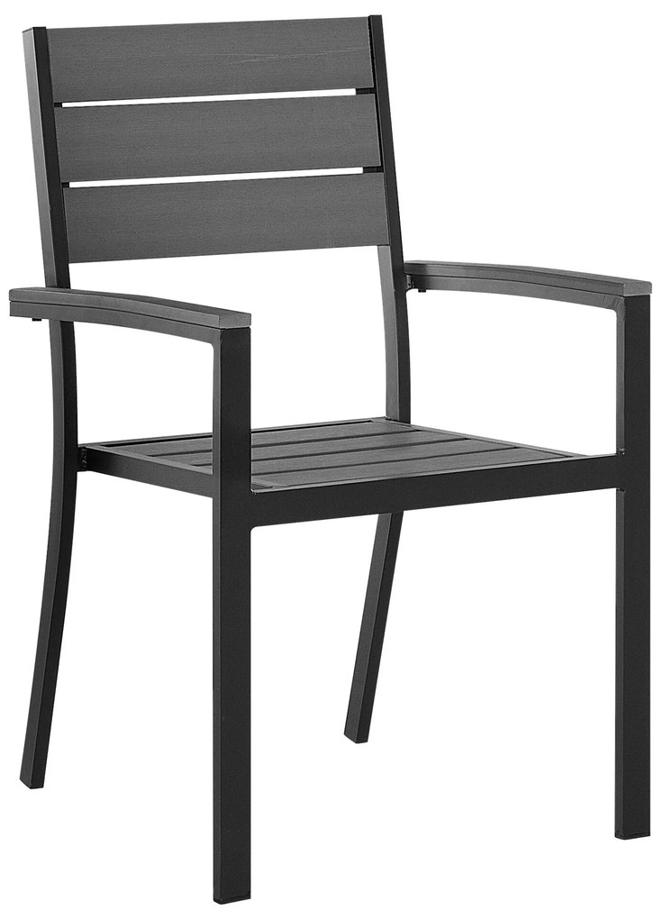 Conjunto de 4 cadeiras de jardim em cinzento escuro PRATO Beliani