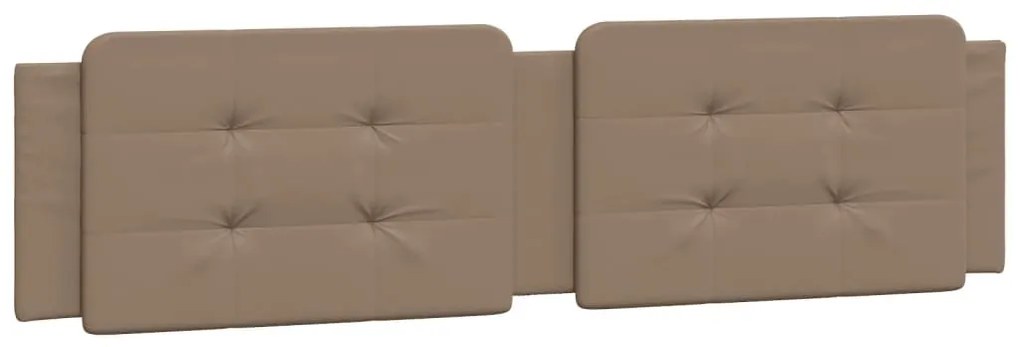 Estrutura cama c/ luzes LED 200x200 cm couro artif. cappuccino