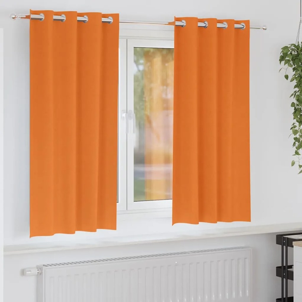 Cortinas 2 pcs Laranja Brilhante 175 x 140 cm Poliéster