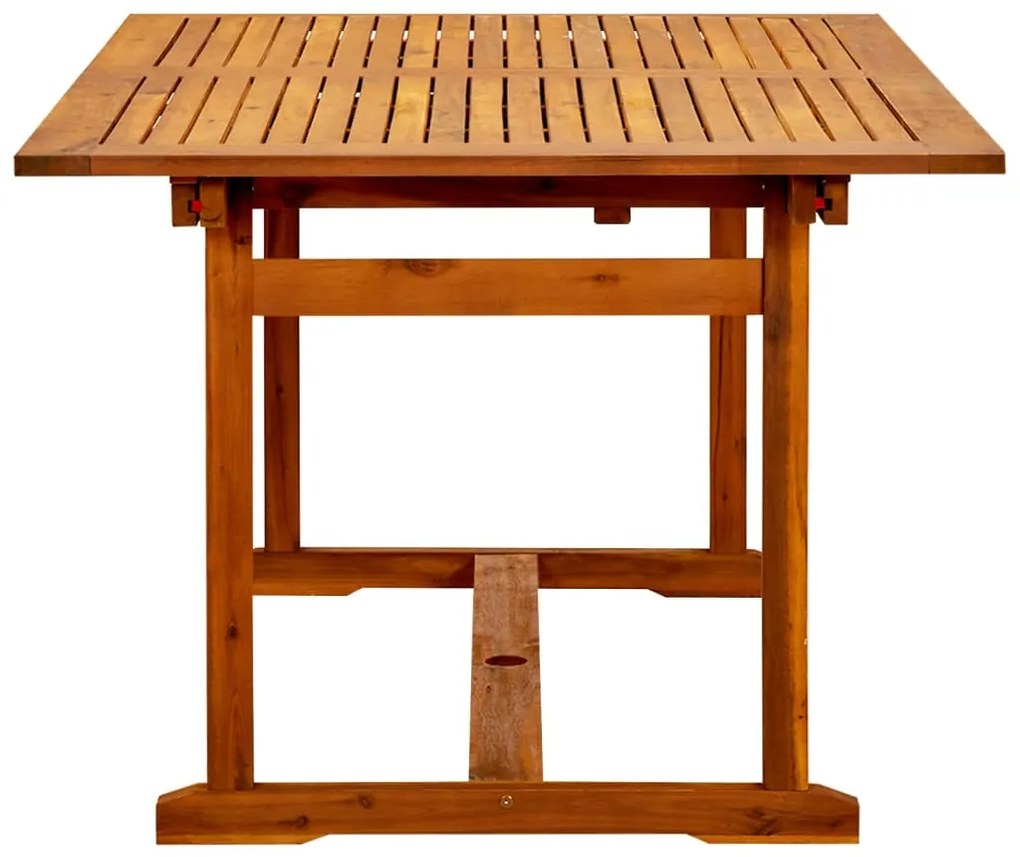 Mesa de jantar p/ jardim (150-200)x100x75 cm acácia maciça