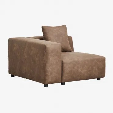 Módulo De Canto Esquerdo (115x113 Cm) Com Apoio De Braço Alto E Almofada Para Sofá Modular Bruna Camurça Café Castanho - Sklum