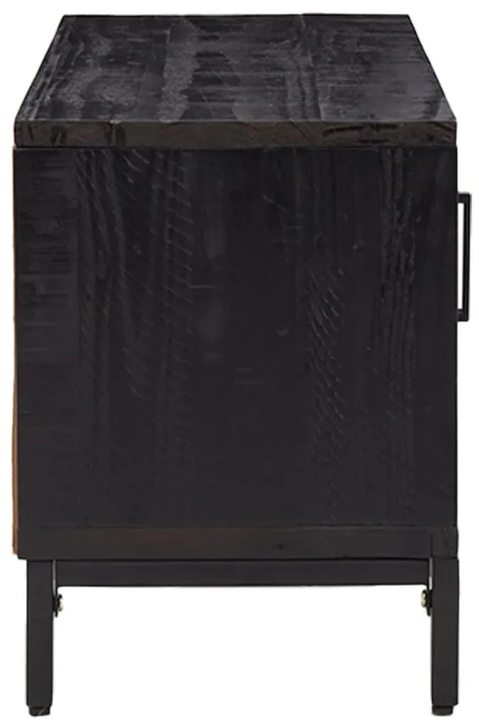 Móvel de TV 90x30x40 cm madeira de pinho maciça preto