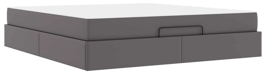 vidaXL Estrutura de cama com colchão com colchão 2 pcs Cinzeto PVC