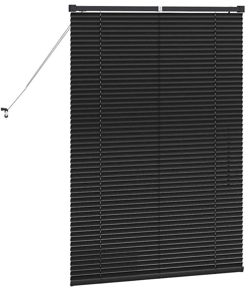 Persiana de Janela com cortinas Outros Manual Preto 80 x 130 cm Alumín