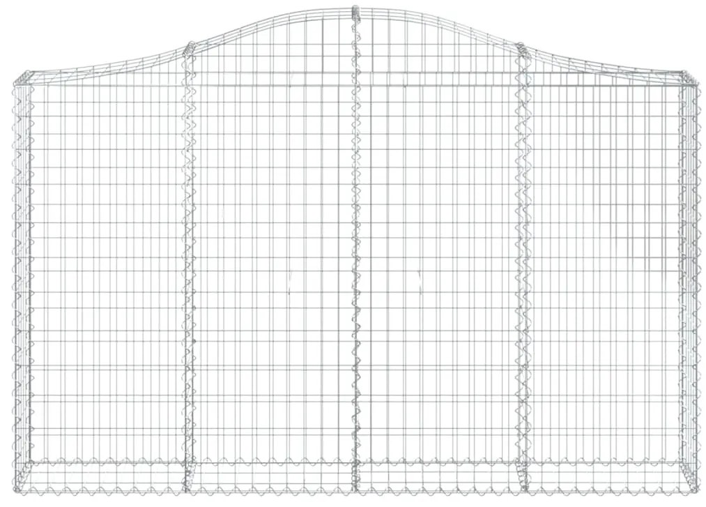 Cestos gabião arqueados 3pcs 200x30x120/140cm ferro galvanizado