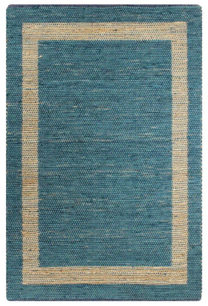 vidaXL Tapete artesanal em juta azul 160x230 cm
