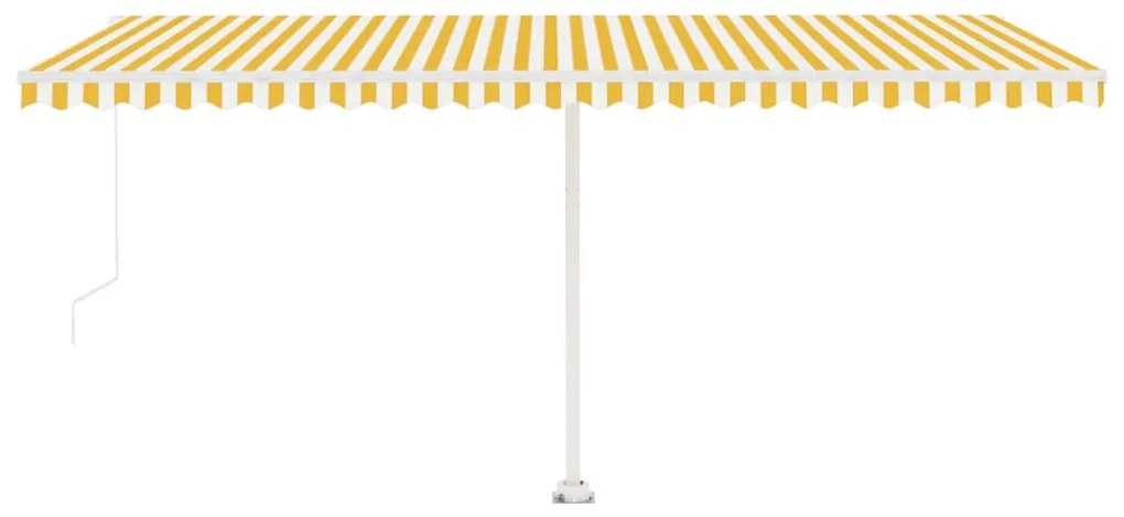 Toldo retrátil manual independente 500x300 cm amarelo e branco