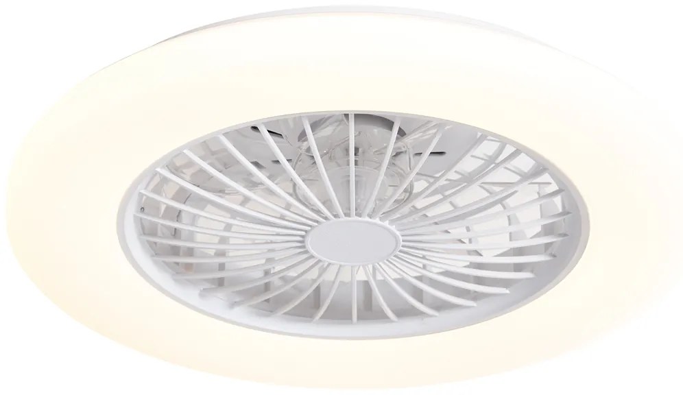 Ventilador de teto branco 48,5 cm incl. LED regulável em Kelvin com controle remoto - Clemo Moderno