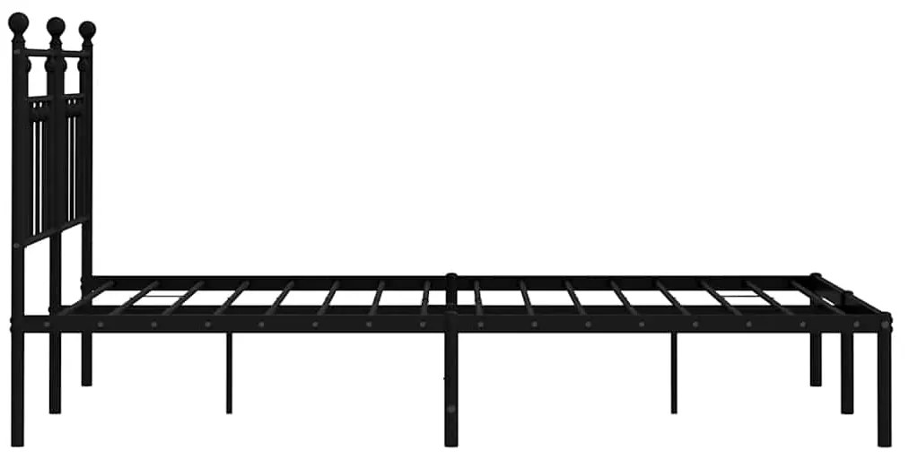 Estrutura de cama em metal com cabeceira 150x200 cm preto