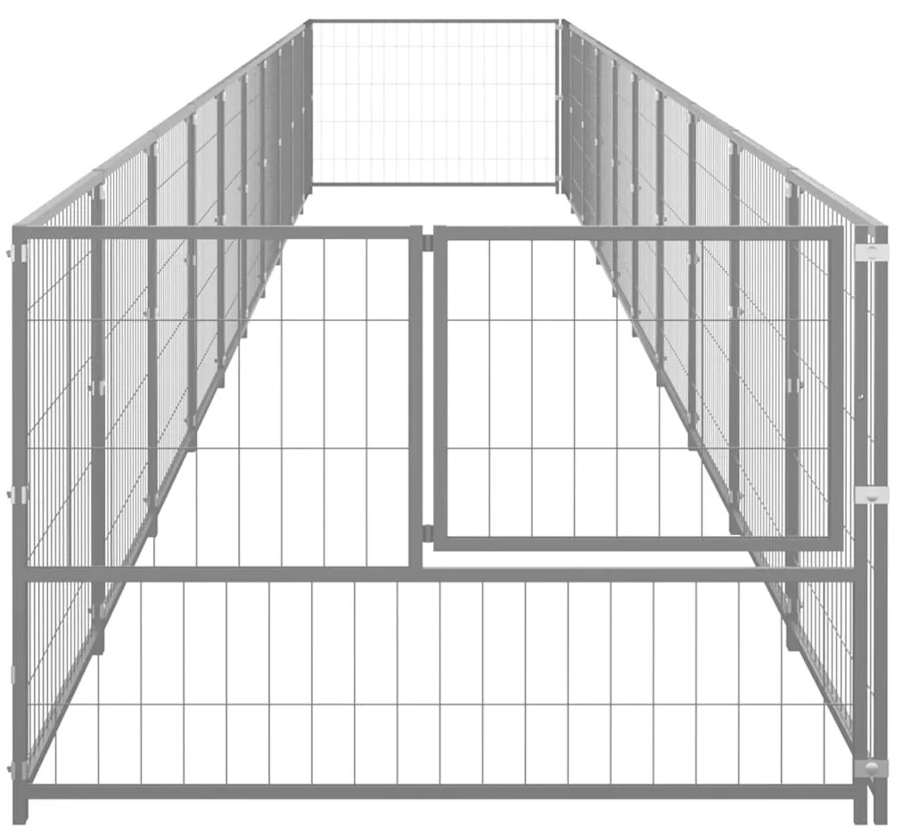 Canil para cães 10 m² aço prateado