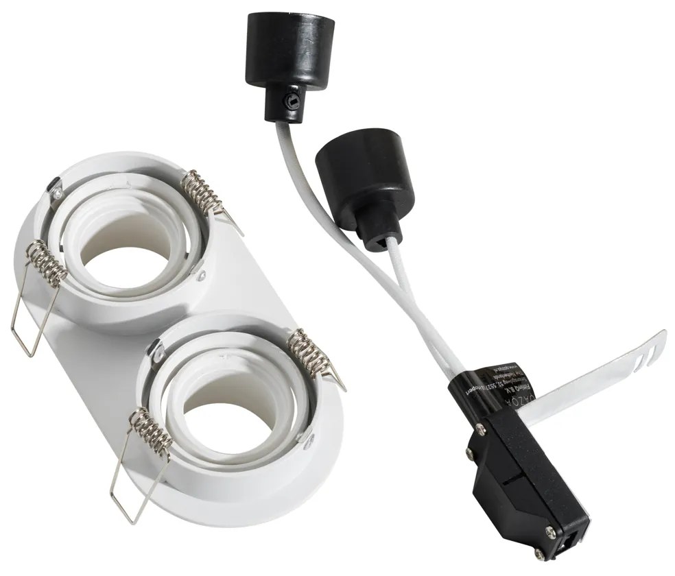 Foco embutido arredondado branco GU10 35mm inclinável 2-luzes - Installa