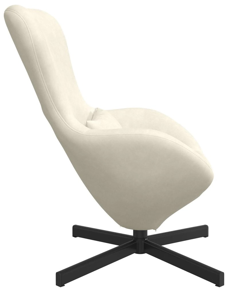 Cadeira de Ovo vidaXL Veludo Creme