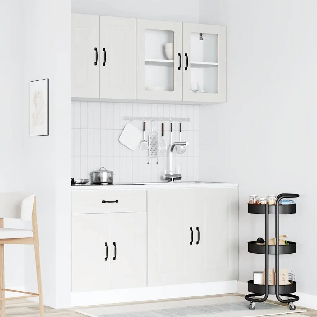 4 peças armário de cozinha conjunto Kalmar branco