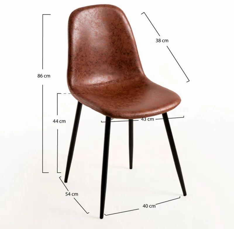 Cadeira Black Teok Couro Sintético Vintage - Café Antigo