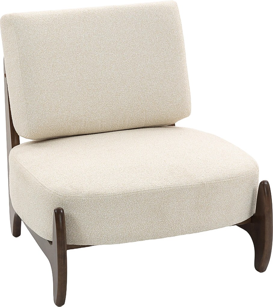 Poltrona de sala em chenille 72 x 73,5 x 81 cm, poltrona confortável para o quarto, almofada grossa, assento estofado, creme