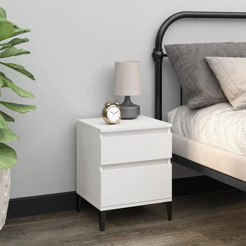 vidaXL Mesa de cabeceira 40x35x50 cm branco